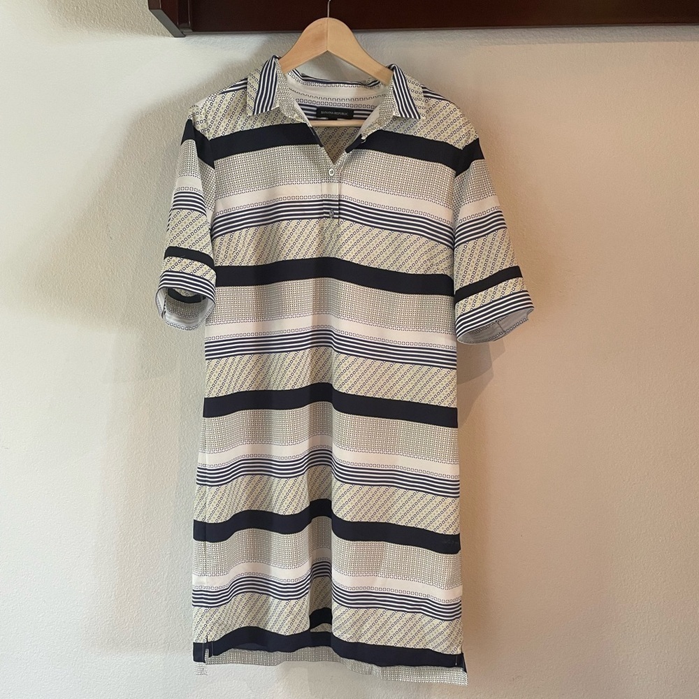 Banana Republic Striped Short Sleeve Dress Large